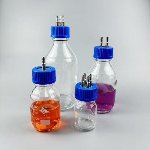 废液缓冲负压吸引瓶蓝盖玻璃真空不锈钢接口补液发酵取样非洗气瓶