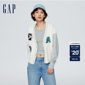 Gap女装LOGO纽扣开襟针织开衫