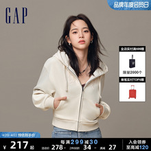 【欧阳娜娜同款】Gap女装冬季LOGO抓绒柔软卫衣运动连帽衫891162