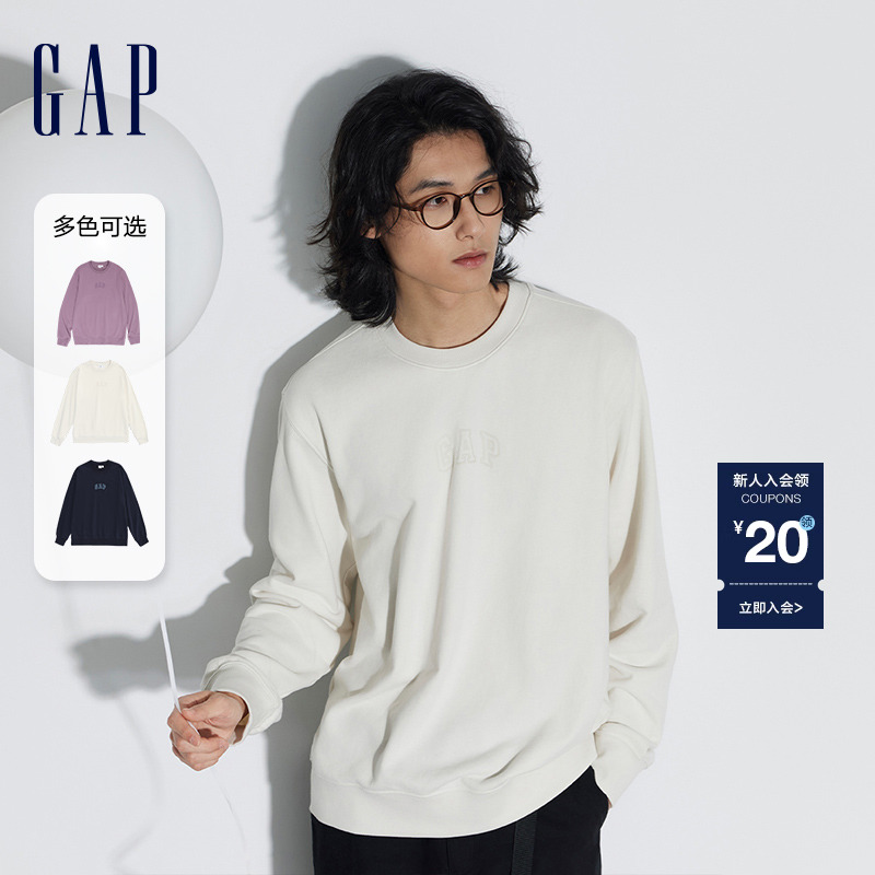 Gap男女装春季2024新款LOGO美式简约圆领卫衣情侣休闲上衣454250-封面