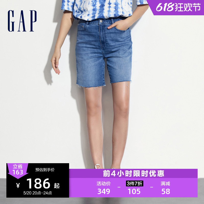 女装牛仔短裤Gap百搭高腰