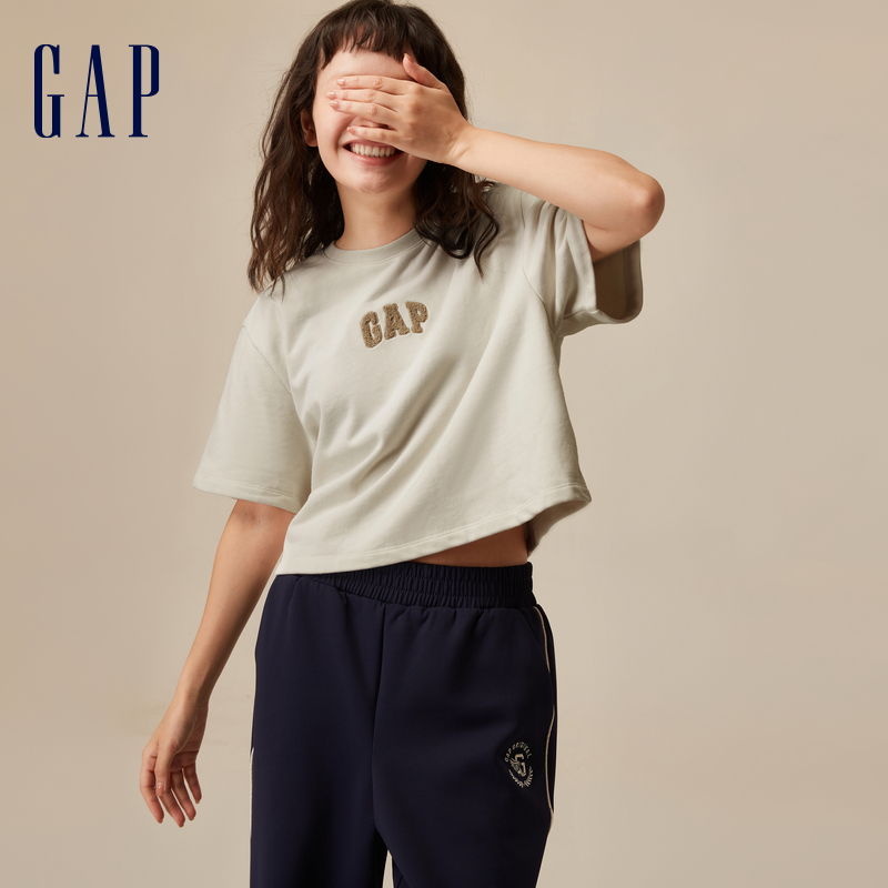 Gap女装春夏LOGO潮流学院风运动短袖T恤高级时尚休闲上衣857731