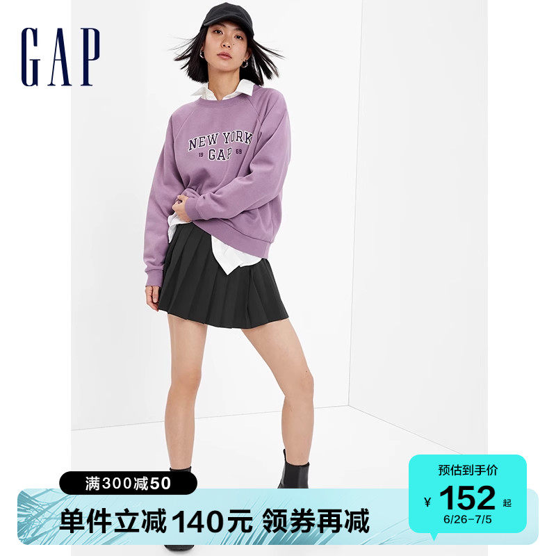 Gap女装春季款学院风弹力百褶裙迷你短裙427505 复古辣妹半身裙