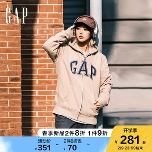 春季 开衫 Gap男女装 LOGO法式 圈织软卫衣853131情侣装