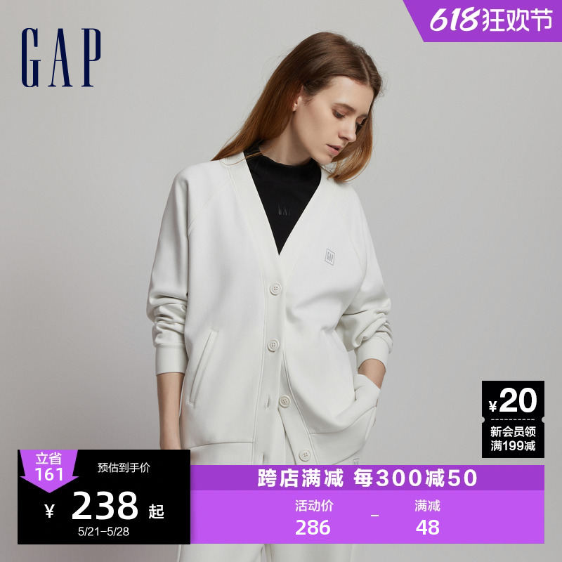 Gap女装新款LOGO卫衣开衫