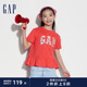 纯棉花卉logo荷叶边短袖 Gap女童2024夏季 上衣465954 T恤儿童装 新款