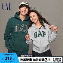 Gap男女装秋冬LOGO碳素软磨抓绒柔软运动卫衣情侣装连帽衫816853