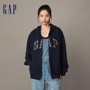 Gap男女装LOGO碳素软磨抓绒卫衣