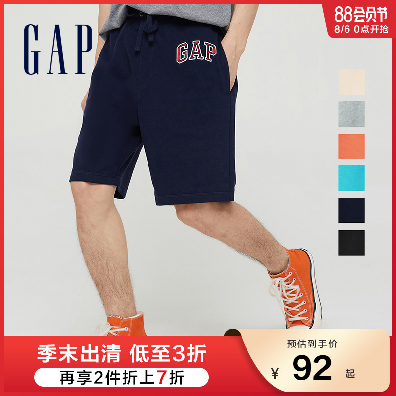 Gap男装LOGO松紧腰休闲运动短裤589665夏季新款潮流宽松裤子男