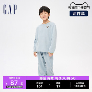 Gap男女童冬季LOGO摇粒绒睡衣睡裤两件套儿童装休闲家居服889903