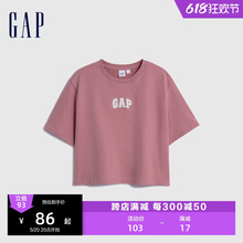 Gap女装春夏LOGO学院风圆领短袖T恤舒适亲肤短款运动上衣857731