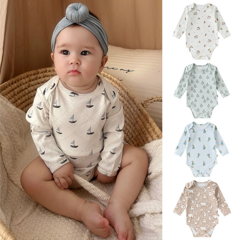 26春季新款童男女宝宝新生婴幼儿纯棉印花衣服长袖三角包屁哈衣,童装/婴儿装/亲子装,连身衣/爬服/哈衣,淘宝优惠券,粉丝福利购,淘宝优惠卷