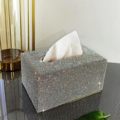 家用轻奢镶AA钻纸巾盒网红汽车载扶手抽纸盒高颜值客厅桌面餐巾盒