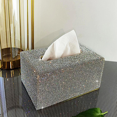 家用轻奢镶AA钻纸巾盒网红汽车载扶手抽纸盒高颜值客厅桌面餐巾盒