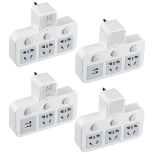 两脚插座二脚转三脚插线板2孔二插头多功能插座转换器2项USB插排