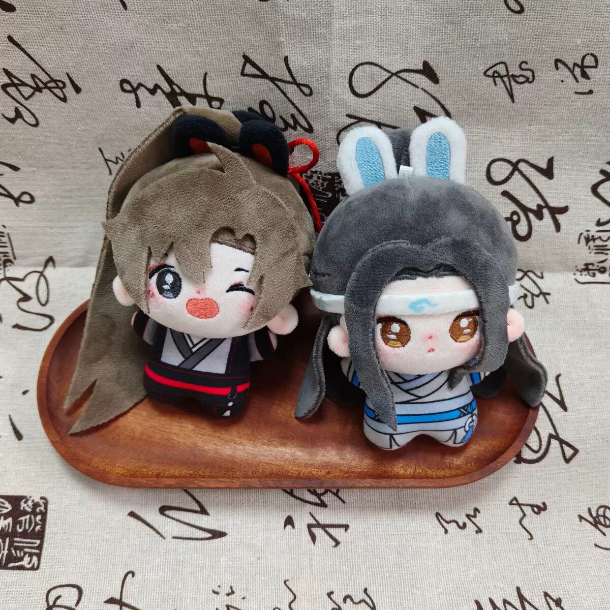 现货魔道祖师10cm棉花娃娃蓝忘机魏无羡公仔挂件努努体可爱玩偶