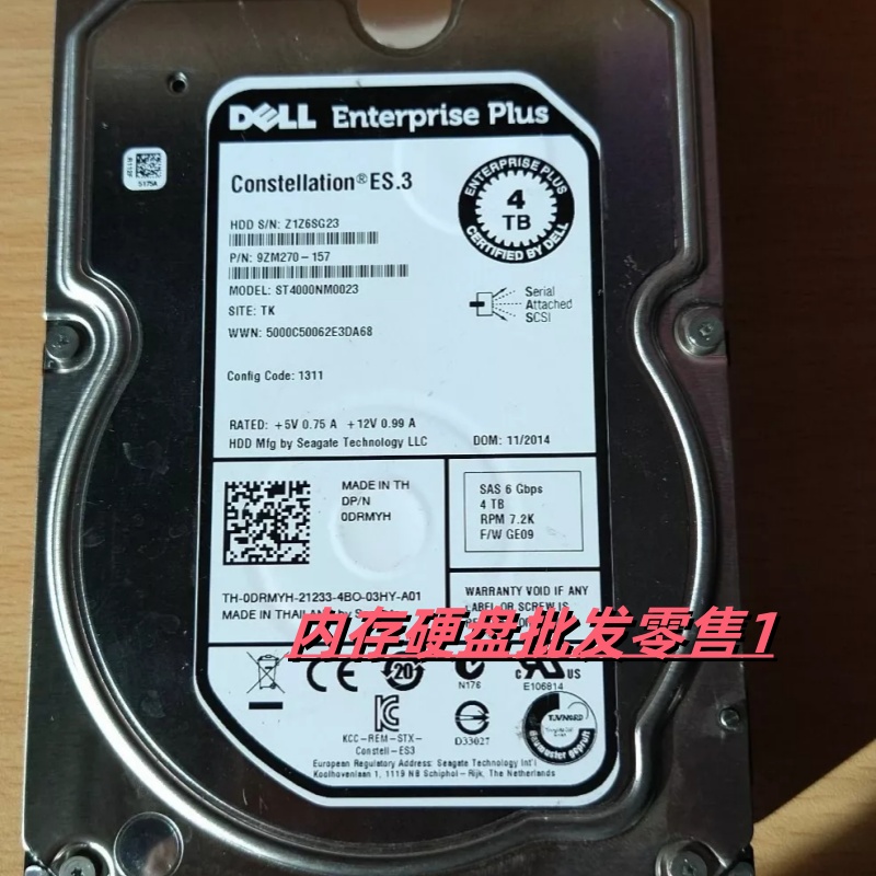 DELL SCv2020 SCv3020 SC4020 SC5020存储硬盘 4T 4TB SAS 0DRMYH