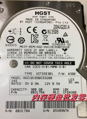 曙光 ds800-g35 DS600-G20 存储硬盘 HUC101890CSS200 900G 10K