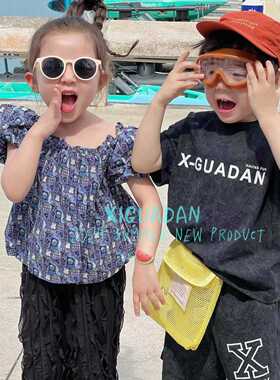 2024夏季女童宝宝碎花韩系百搭一字肩上衣73246