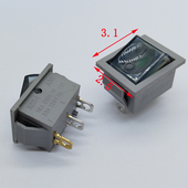 新式 多用电炒锅大方船型单联开关三脚大功率银触点带灯开关3脚2挡