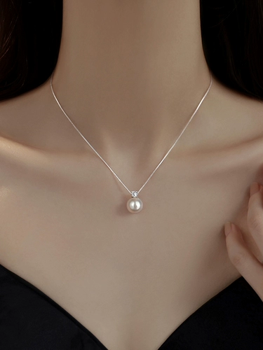 Ожерелье из жемчуга, цепочка до ключиц, серебро 999 пробы, легкий роскошный стиль, 2024 года, изысканный стиль