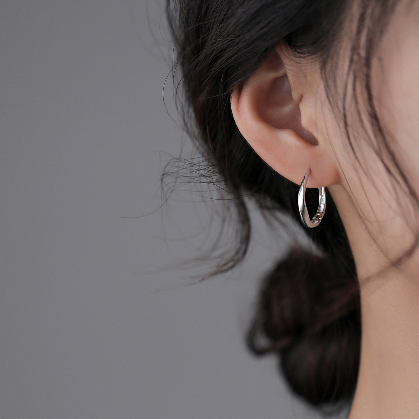 巷南999纯银莫比乌斯耳环女小众