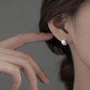 2025爆款 999纯银拉丝耳钉新款 女耳环小众轻奢高级感耳饰 巷南