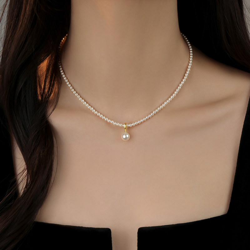 巷南施家小米珠项链珍珠高级颈链