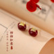 巷南 999银柿柿如意耳钉高级感过新年2026女耳饰马本命年耳环
