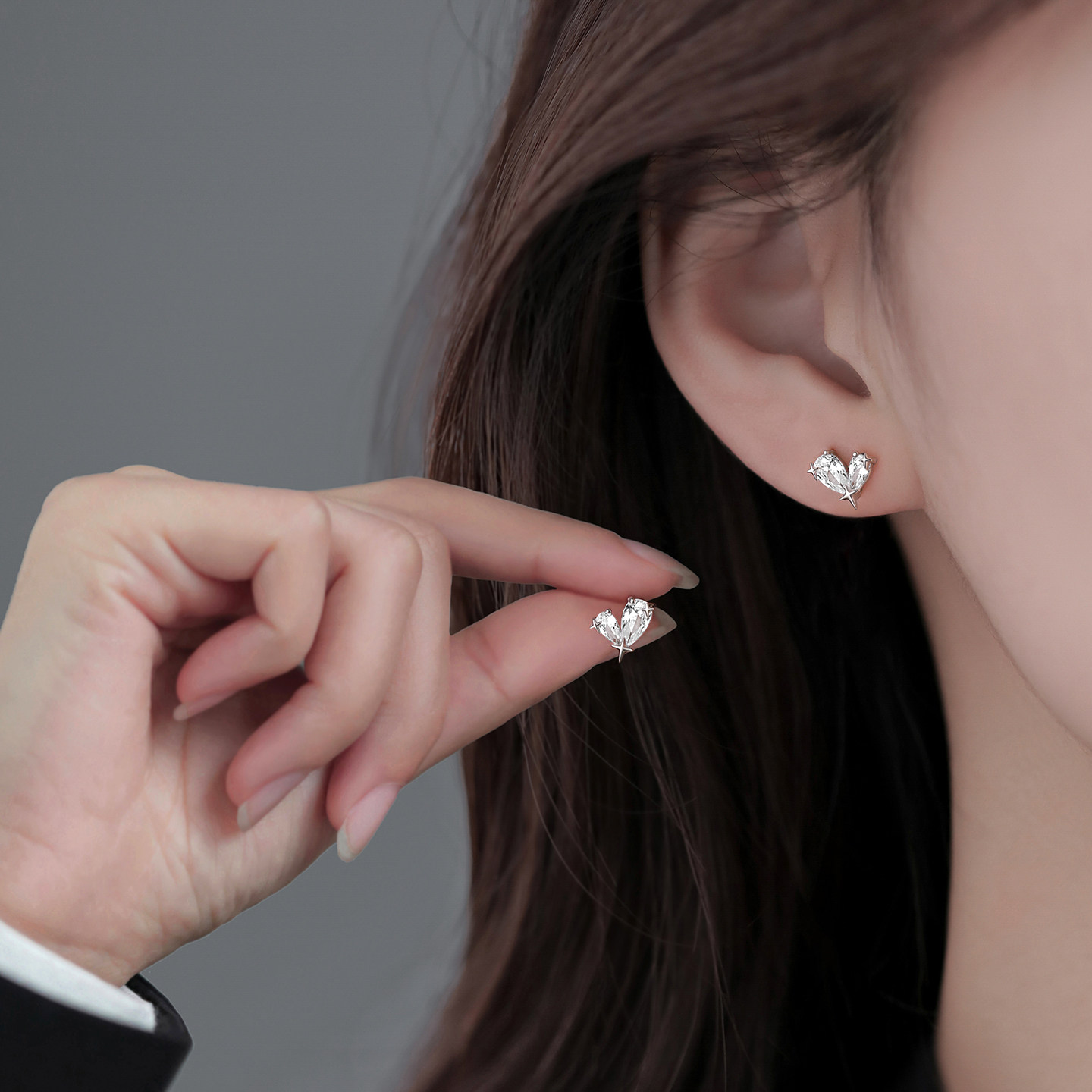 【巷南】999纯银爱心耳钉小众高级感2026新款星星女耳饰爆款耳环