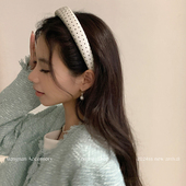黑白波点发箍小众高级感宽边刘海头箍新款 巷南 洗脸碎发头饰女