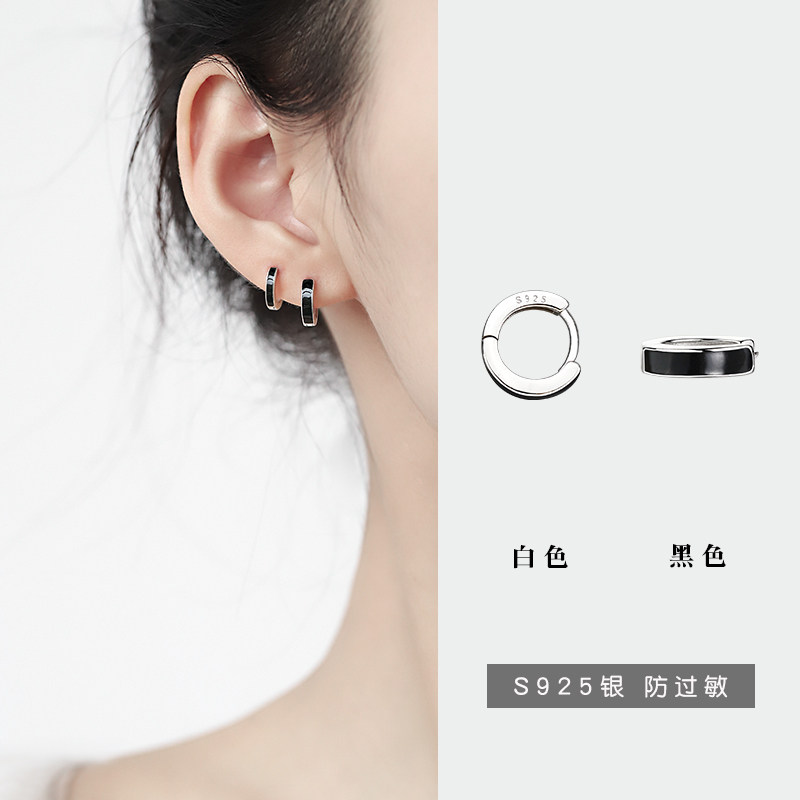 【巷南】925纯银黑白耳扣耳环女耳钉2025新款高级感夏耳饰女小众,饰品/流行首饰/时尚饰品新,耳环,淘宝优惠券,粉丝福利购,淘宝优惠卷