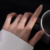 巷南 925纯银素圈戒指女食指戒百搭轻奢指环夏小众设计感尾戒