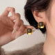 999银几何方形耳钉高级感爆款 巷南 2026新小众设计耳环女耳饰