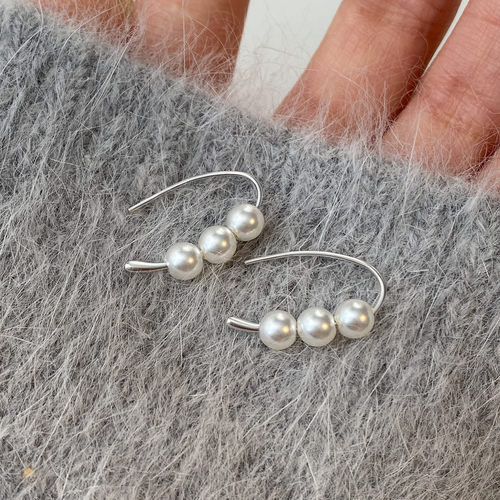 巷南99纯银珍珠耳环小众设计轻奢