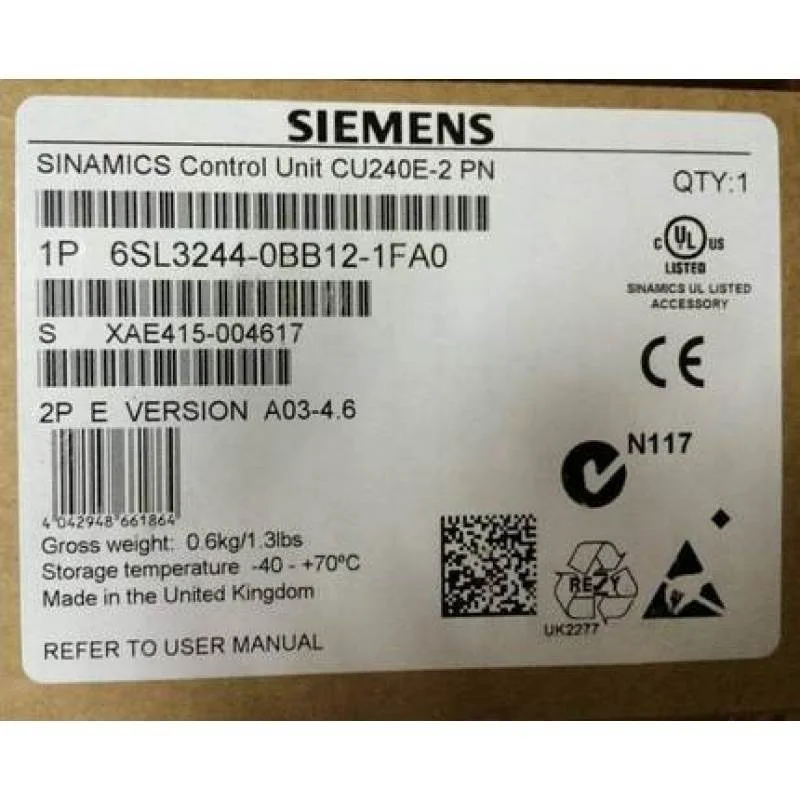 非实价议价议价6SL32440BB121FA0 G120控制单元 CU240E-2 PN 6SL3