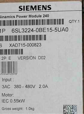 非实价议价议价6SL32240BE155UA00.55kW功率G120变频器6SL3224-0B