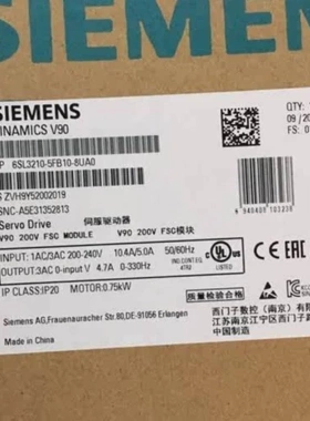 非实价议价议价6SL32105FE108UA0V90驱动器0.75千瓦6SL3210-5FE10