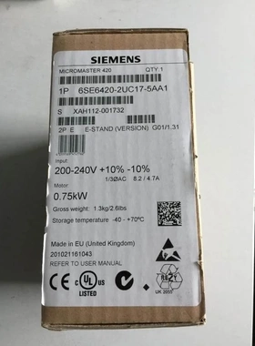 非实价议价议价MICROMASTER420无滤波器1/3AC200-240V 6SE6420-2U