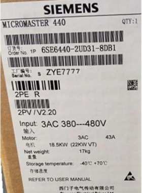 非实价议价议价6SE6440-2UD31-8DB1MM440变频器18.5kW 6SE64402UD