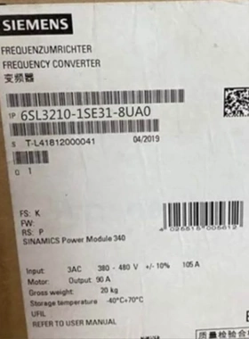 非实价议价议价6SL32101SE318UA0 178A 90KW 功率模块 PM340 6SL3