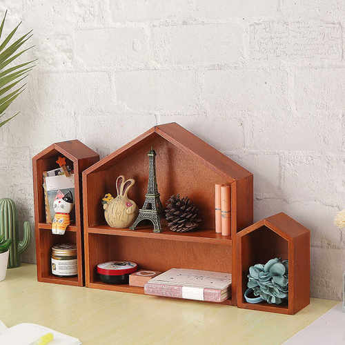 桌面木质娃娃盲盒收纳盒