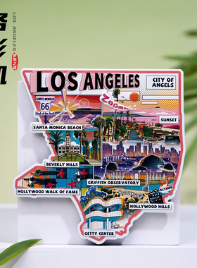 洛杉矶LOSANGELES冰箱贴好莱坞环球影城圣莫妮卡美国旅游纪念礼物