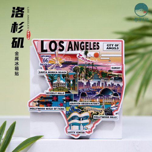 洛杉矶LOSANGELES冰箱贴好莱坞环球影城圣莫妮卡美国旅游纪念礼物