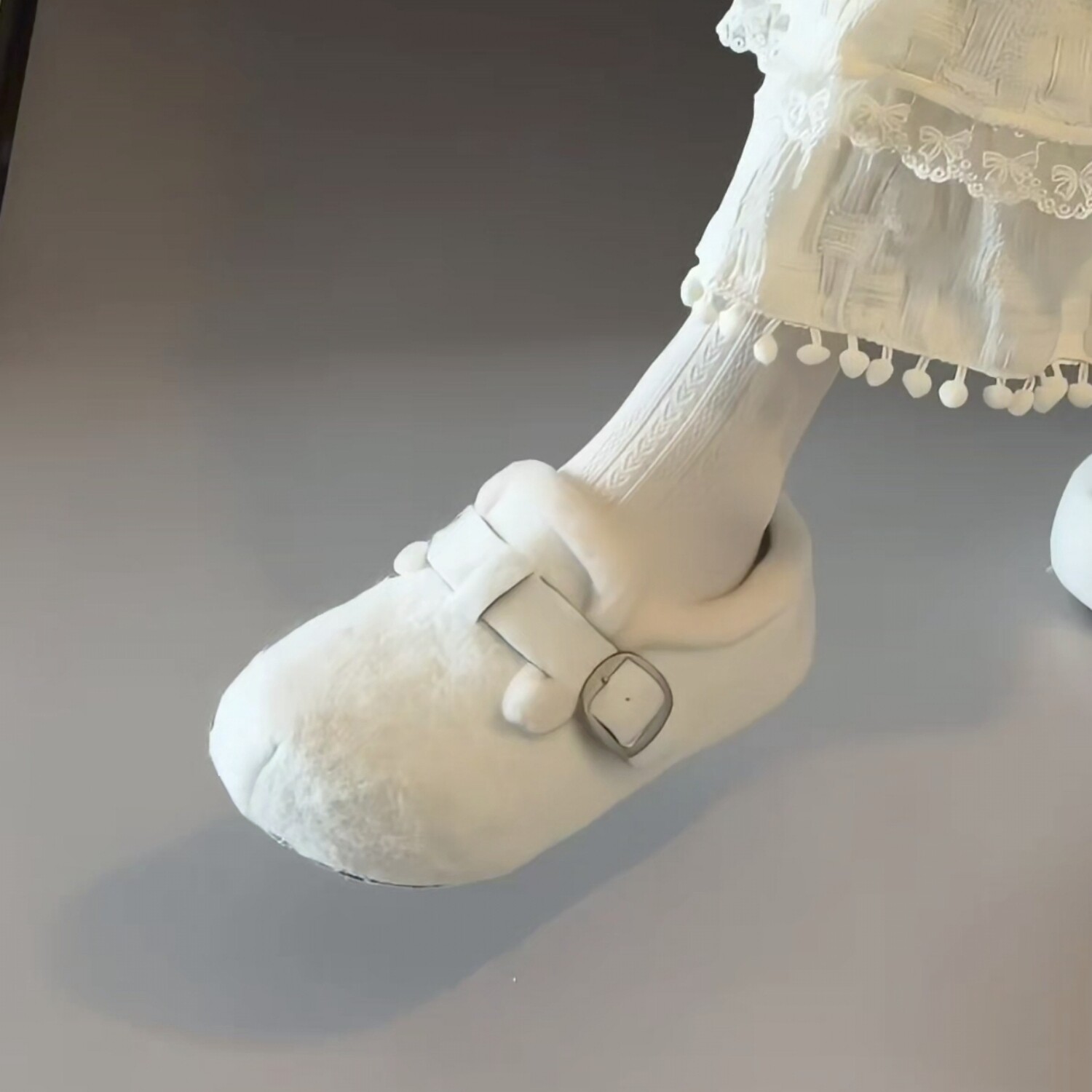 白色包头半拖鞋厚底毛毛鞋女2025新款冬季外穿加绒保暖勃肯鞋棉鞋,女鞋,毛毛鞋,淘宝优惠券,粉丝福利购,淘宝优惠卷