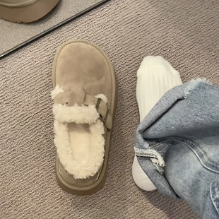 棉鞋 子勃肯鞋 女防滑面包靴 百搭加绒毛毛鞋 加厚保暖厚底雪地靴女款