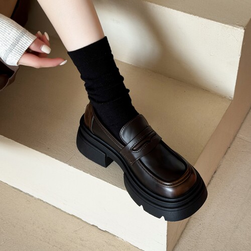 乐福鞋女单鞋通勤增高小皮鞋