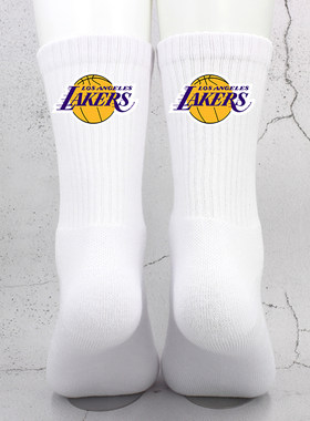 NBA球队队标篮球袜湖人灰熊勇士雷霆骑士雄鹿中高筒毛巾底运动袜