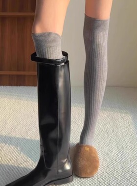 真的很爱！灰色miu系过膝袜超有质感~羊绒款尊嘟wamiu系