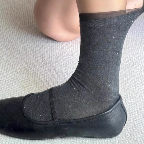 【4双装】谁说春天穿不了深色系~小波点+欧根纱袜子简直又甜又仙~